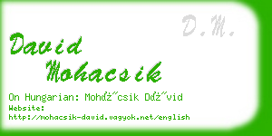 david mohacsik business card